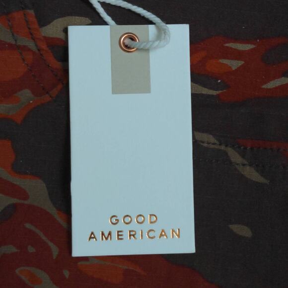 Good American Uniform Streetwear Pants Multicolor Camo High Rise 00 / 24 New - Picture 12 of 15